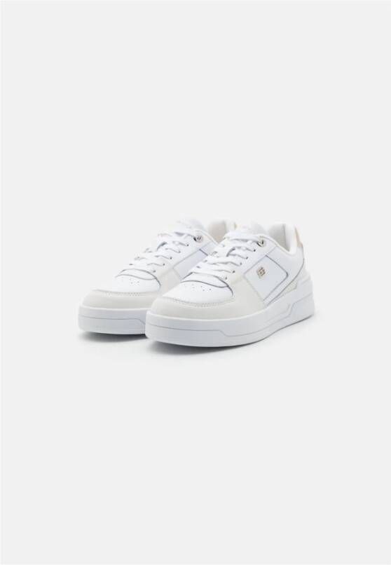 Tommy Hilfiger Essentiële Leren Sneakers Wit White Dames