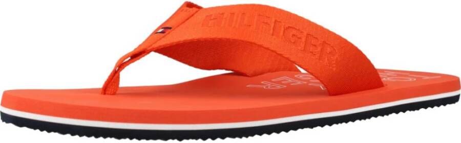 Tommy Hilfiger Stijlvolle Strandsandalen voor Mannen Orange Heren