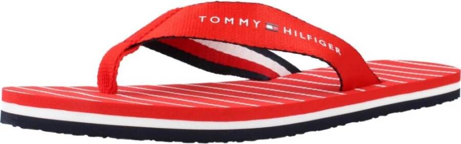 Tommy Hilfiger Stijlvolle Touw Detail Flip Flops Black Dames