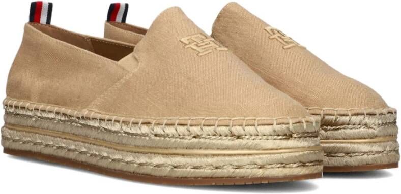 Tommy Hilfiger Geborduurde Flatform Espadrilles Brown Dames