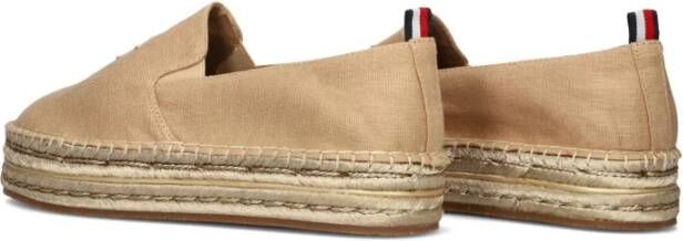 Tommy Hilfiger Geborduurde Flatform Espadrilles Brown Dames