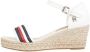 Tommy Hilfiger Gerecyclede Katoenen Sleehak Sandalen White Dames - Thumbnail 5