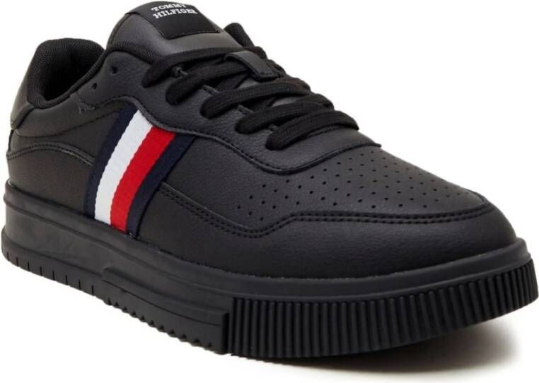 Tommy Hilfiger Gestreepte sportschoenen Black Heren