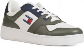 Tommy Hilfiger Groene Leren Sneaker Herenschoenen Green Heren