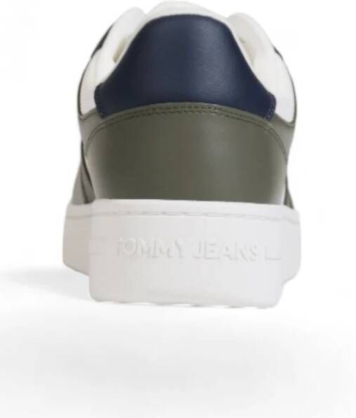 Tommy Hilfiger Groene Leren Sneaker Herenschoenen Green Heren