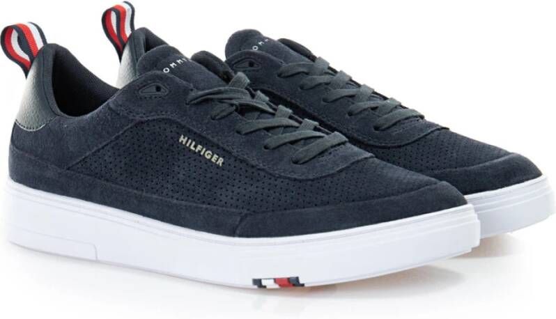 Tommy Hilfiger Heren leren sneakers OrthoLite klassiek design Blue Heren