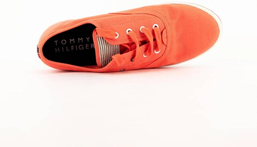 Tommy Hilfiger Heren Sneakers Oranje Rood Unisex Stijl Red Heren