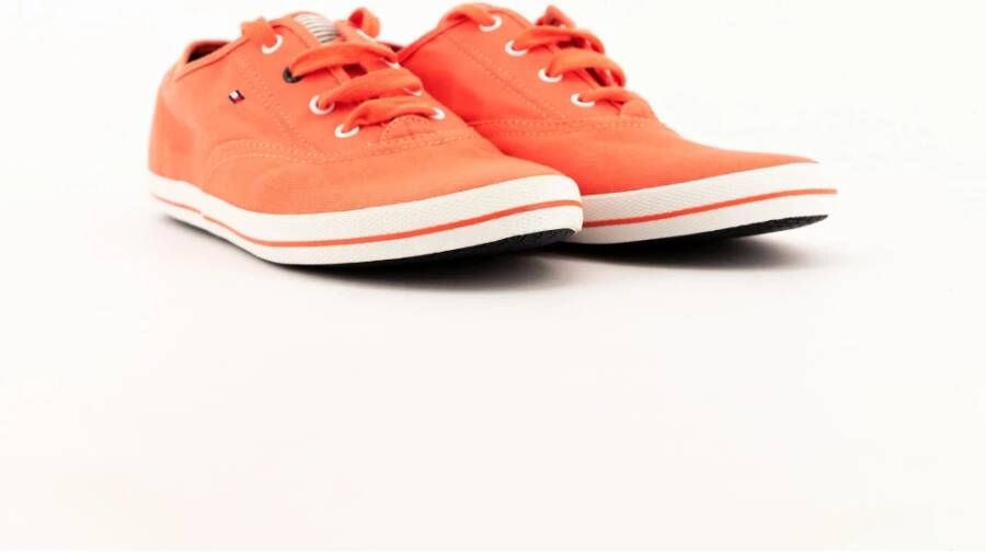 Tommy Hilfiger Heren Sneakers Oranje Rood Unisex Stijl Red Heren