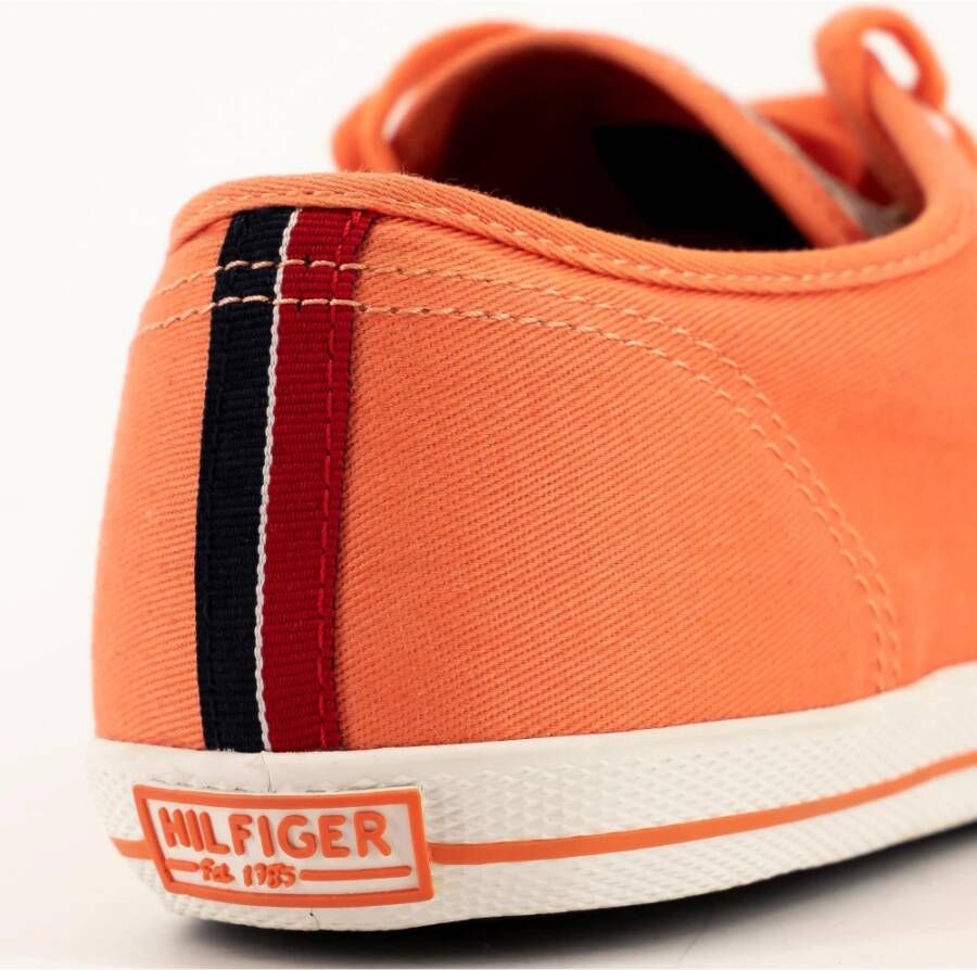 Tommy Hilfiger Heren Sneakers Oranje Rood Unisex Stijl Red Heren