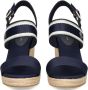 Tommy Hilfiger Blauwe Sleehak Sandaal Platte Sandalen Blue Dames - Thumbnail 5