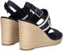 Tommy Hilfiger Blauwe Sleehak Sandaal Platte Sandalen Blue Dames - Thumbnail 6