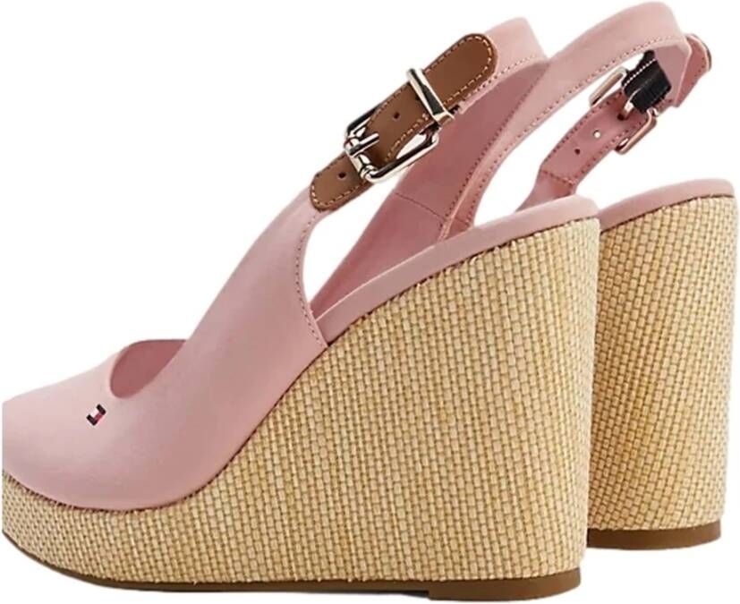 Tommy Hilfiger Iconische Elena Slingback Plateau Sandalen Pink Dames