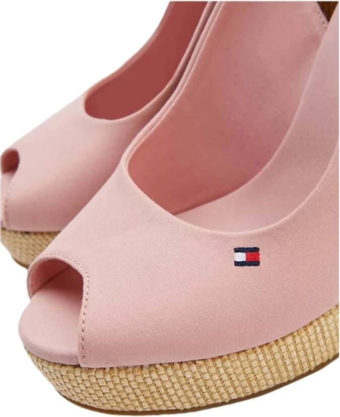 Tommy Hilfiger Iconische Elena Slingback Plateau Sandalen Pink Dames