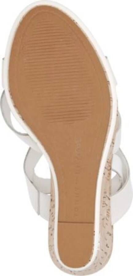 Tommy Hilfiger Ivoor Leren Sleehak Sandalen Elevate Look White Dames