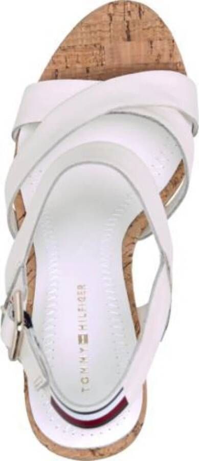 Tommy Hilfiger Ivoor Leren Sleehak Sandalen Elevate Look White Dames