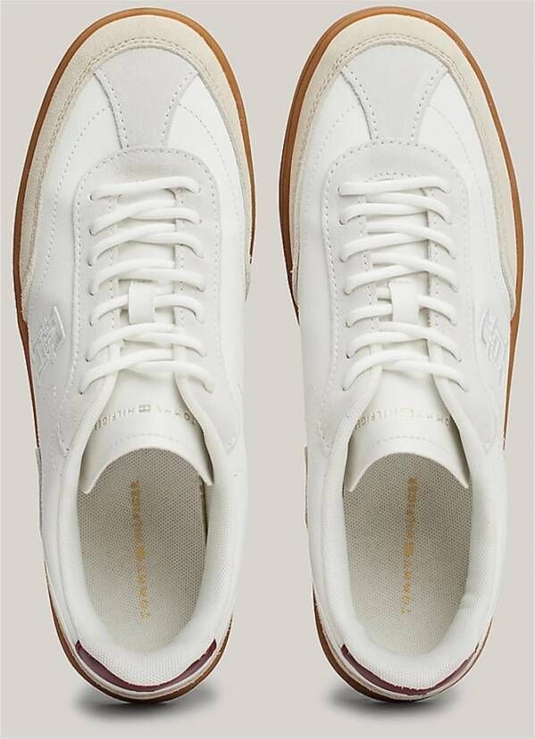 Tommy Hilfiger Klassieke Beige Court Sneaker White Dames