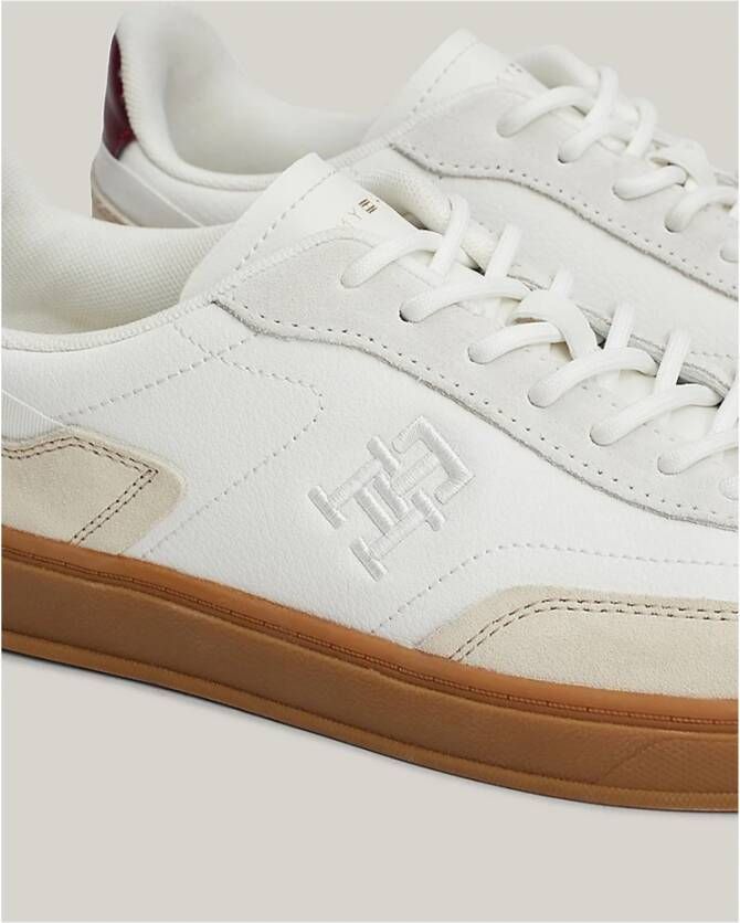 Tommy Hilfiger Klassieke Beige Court Sneaker White Dames