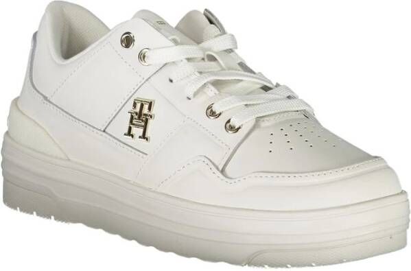 Tommy Hilfiger Klassieke witte sneakers met contrasterend detail White Dames