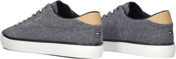 Tommy Hilfiger Lage Chambray Sneakers voor Heren Blue Heren