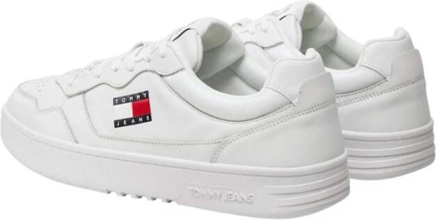 Tommy Hilfiger Lage leren sneakers met ademende gaatjes White Heren