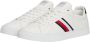 Tommy Hilfiger Sportieve leren sneaker met groene accenten White Heren - Thumbnail 3