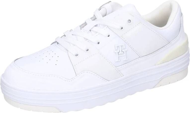 Tommy Hilfiger Leren Dames Sneakers Stijlvolle Schoenen White Dames