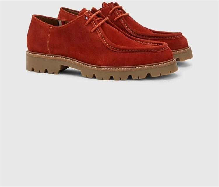 Tommy Hilfiger Leren Mocassin Schoenen Fm0Fm04140 Red Heren