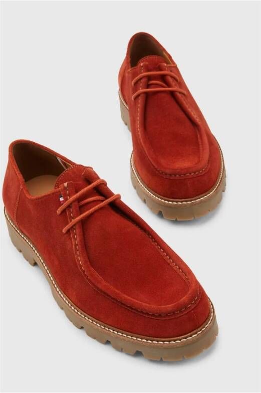 Tommy Hilfiger Leren Mocassin Schoenen Fm0Fm04140 Red Heren