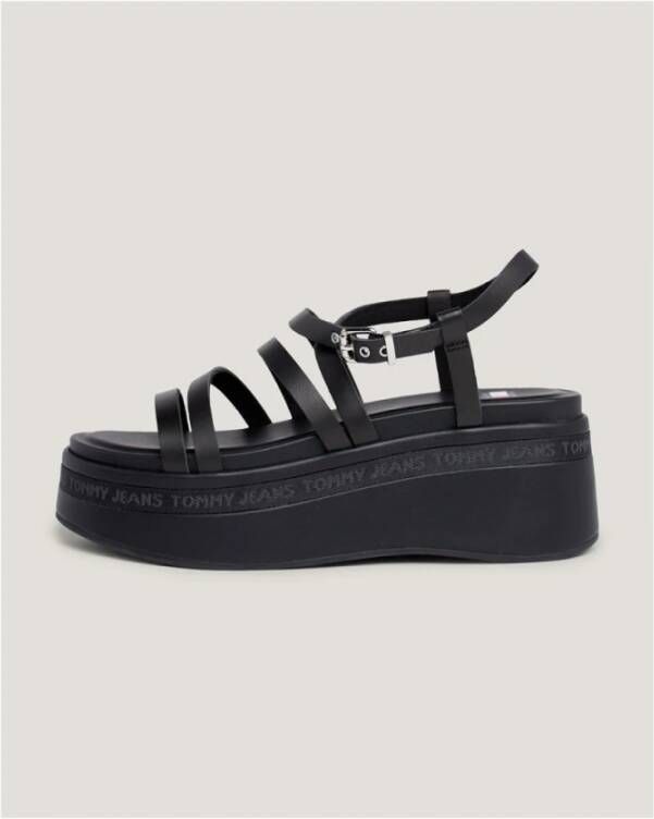 Tommy Hilfiger Leren Sandalen voor Mannen en Vrouwen Black Dames