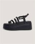 Tommy Jeans Strappy Wedge Sandalen Lente Zomer Collectie Black Dames - Thumbnail 8