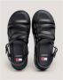 Tommy Jeans Strappy Wedge Sandalen Lente Zomer Collectie Black Dames - Thumbnail 9