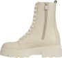 Bruin Tinten Monochromatic Lace Up Boot Veterboots Laarzen Met Veters Dames Beige - Thumbnail 15