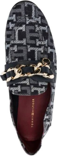 Tommy Hilfiger Monogram Denim Loafers met Kettingdetail Multicolor Dames