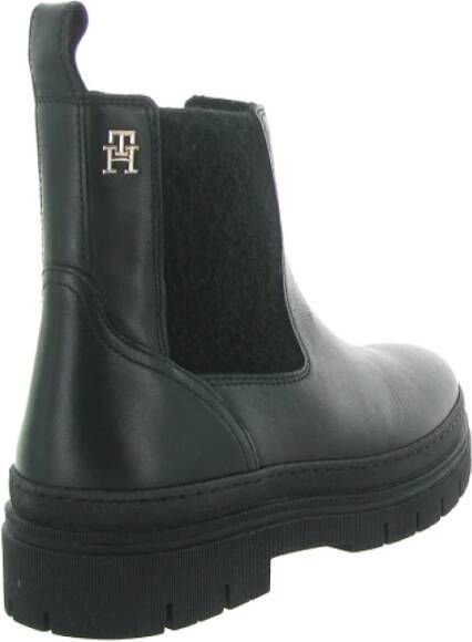 Tommy Hilfiger Nautische Leren Chelsea Laarzen Black Dames