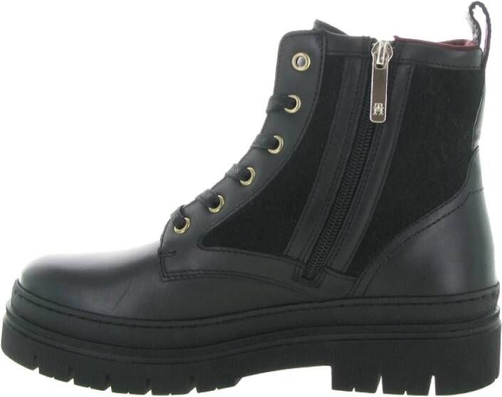 Tommy Hilfiger Nautische Leren Veterschoenen Black Dames