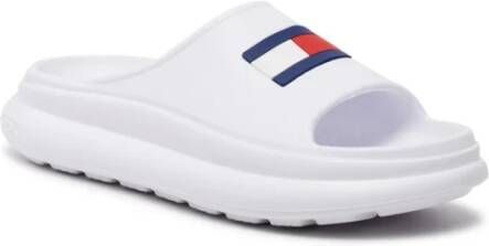 Tommy Hilfiger Platte PVC Logo Muilezel Schoenen White Dames