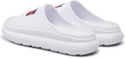 Tommy Hilfiger Platte PVC Logo Muilezel Schoenen White Dames