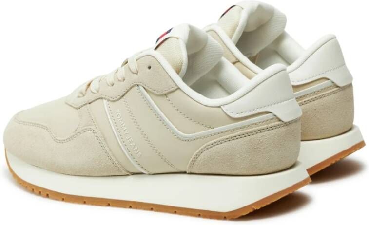 Tommy Hilfiger Retro Runner Sneakers Beige Bedrukt Suède Beige Dames