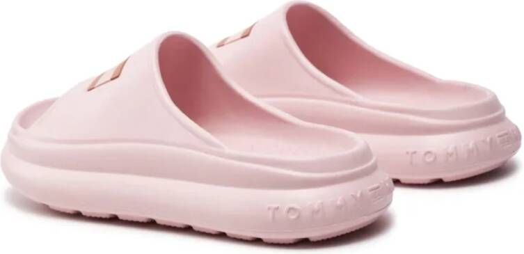 Tommy Hilfiger Rose Logo Mule PVC Slip-On Pink Dames