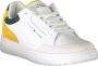 Tommy Hilfiger Sportieve witte vetersneakers met groene en mosterddetails White Heren - Thumbnail 2