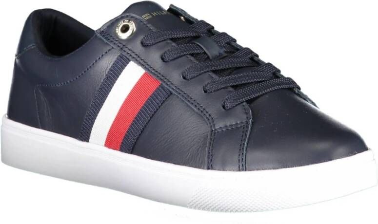 Tommy Hilfiger Blauwe Vetersneaker met Contrasterende Details Blauw Dames