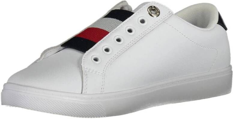 Tommy Hilfiger Witte Sneakers met Elastiek en Contrasterende Details Wit Dames