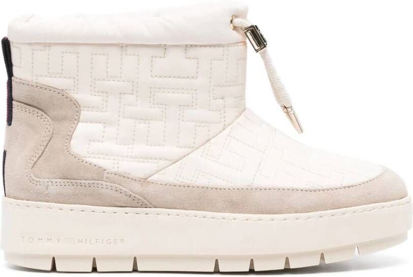 Tommy Hilfiger Snowboot Enkellaarzen in wit suède White Dames