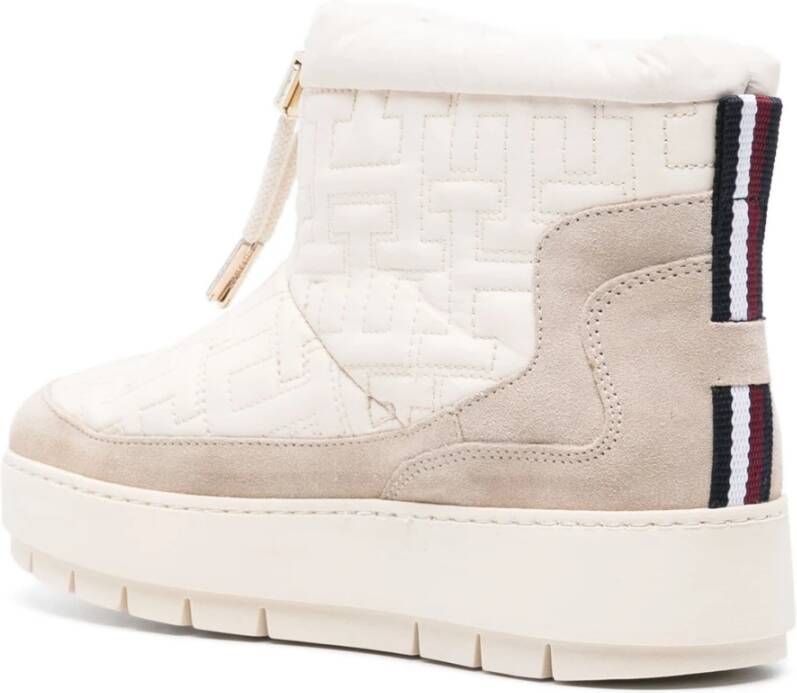 Tommy Hilfiger Snowboot Enkellaarzen in wit suède White Dames