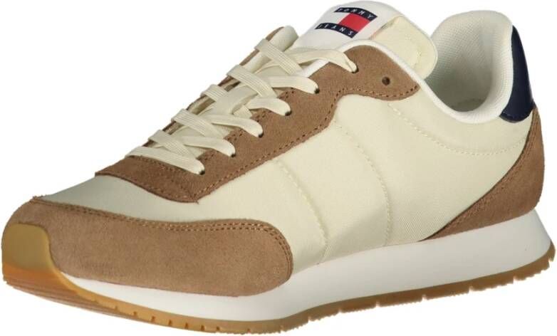 Tommy Hilfiger Sportieve Beige Veterschoenen met Bruine en Blauwe Details Beige Heren