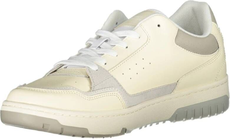 Tommy Hilfiger Sportieve Beige Vetersneakers met Contrastdetails en Logoprint Beige Heren