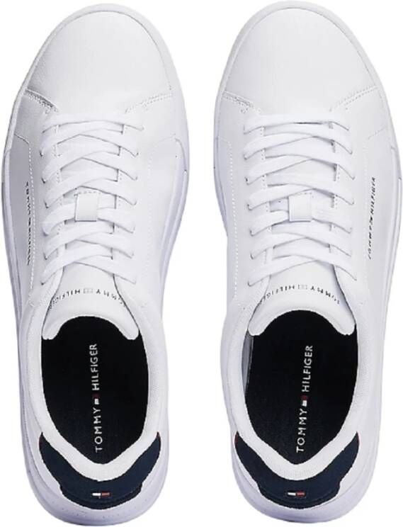 Tommy Hilfiger Witte sportieve sneakers met gehamerd afwerking White Heren