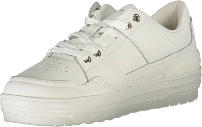 Tommy Hilfiger Sportieve Vetersneakers Wit Contrast Logo White Dames