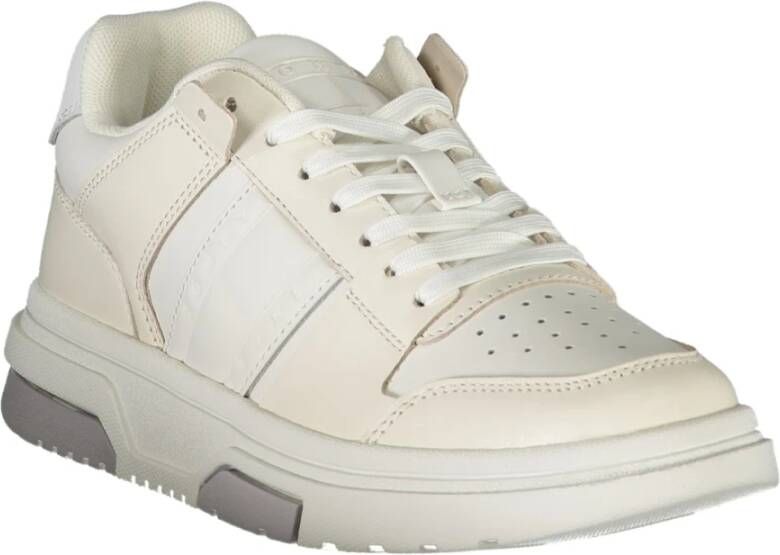 Tommy Hilfiger Sportieve Vetersneakers Wit Contrast Logo White Heren