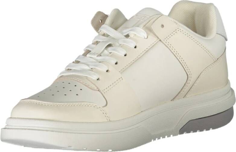 Tommy Hilfiger Sportieve Vetersneakers Wit Contrast Logo White Heren